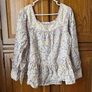 American Eagle Outfitters Floral Blouse - Yellow and Pink